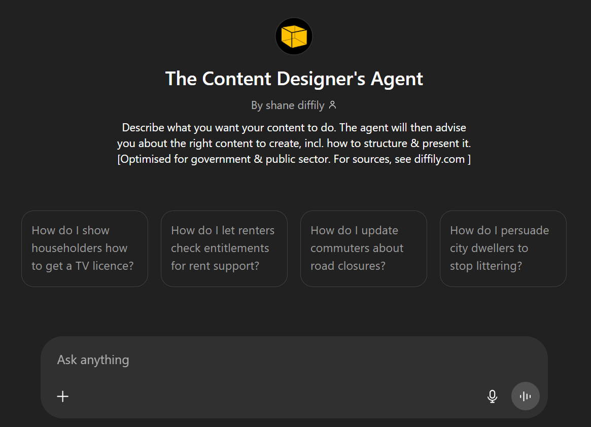 An image of the content designer's agent ai